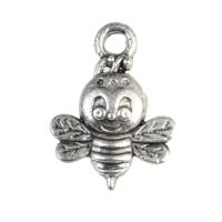 Pendentifs animaux en alliage de zinc, abeille, couleur originale, 15mm, Vendu par PC