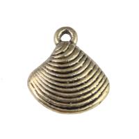 Zinc Alloy Jewelry Pendants, Shell, antique gold color, 15mm 