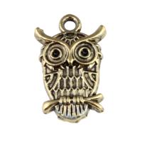 Pendentifs animaux en alliage de zinc, hibou, couleur or antique, 23mm, Vendu par PC