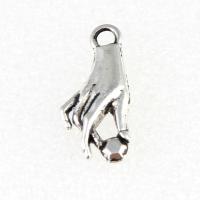 Zinc Alloy Hand Pendants, silver color, 18mm 