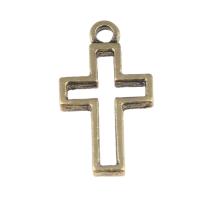 Zinc Alloy Cross Pendants, antique gold color, 22mm 