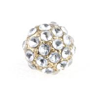 Rhinestone Zinc Alloy Beads, Round, DIY & with rhinestone, mixed colors, 11mm 