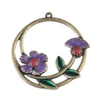 Zinc Alloy Enamel Pendants, Round, mixed colors, 43mm 