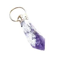 Amethyst Anhänger Februar Birthstone, mit Messing, gemischte Farben, verkauft von PC