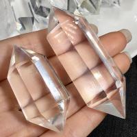 Natural Quartz Pendants, Clear Quartz, Square, polished & faceted & no hole, clear 