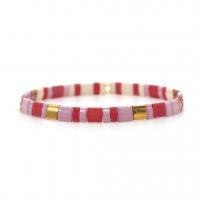 Glass Jewelry Beads Bracelets, Glass Beads, with Zinc Alloy, fashion jewelry Approx 16.5 cm 