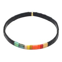 Glass Jewelry Beads Bracelets, Glass Beads, with Zinc Alloy, fashion jewelry, mixed colors, 165mm 