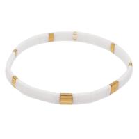 Glass Jewelry Beads Bracelets, Glass Beads, with Zinc Alloy, fashion jewelry 165mm 