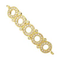 Cubic Zirconia Micro Pave Brass Connector, gold color plated, micro pave cubic zirconia & hollow Approx 1mm 