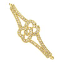 Cubic Zirconia Micro Pave Brass Connector, gold color plated, micro pave cubic zirconia & hollow Approx 1mm 