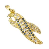 Cubic Zirconia Micro Pave Brass Pendant, gold color plated, micro pave cubic zirconia Approx 2mm 