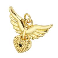 Cubic Zirconia Micro Pave Brass Pendant, gold color plated, micro pave cubic zirconia Approx 2mm 