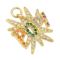 Cubic Zirconia Micro Pave Brass Pendant, gold color plated, micro pave cubic zirconia Approx 2mm 