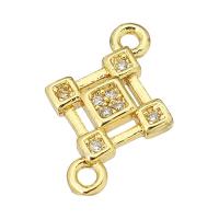 Cubic Zirconia Micro Pave Brass Connector, gold color plated, micro pave cubic zirconia Approx 1mm 