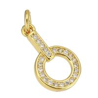 Cubic Zirconia Micro Pave Brass Pendant, gold color plated, micro pave cubic zirconia Approx 3mm 