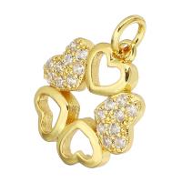 Cubic Zirconia Micro Pave Brass Pendant, gold color plated, micro pave cubic zirconia & hollow Approx 3mm 