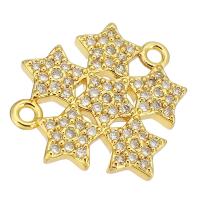 Cubic Zirconia Micro Pave Brass Connector, gold color plated, micro pave cubic zirconia & hollow Approx 1mm 