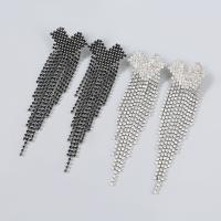 Fashion Fringe Earrings, Zinc Alloy, fashion jewelry & for woman & with rhinestone 