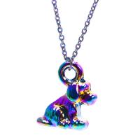 Pendentifs animaux en alliage de zinc, chien, Placage coloré, bijoux de mode, multicolore Vendu par PC