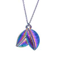 Zinc Alloy Leaf Pendants, colorful plated, fashion jewelry, multi-colored cm 