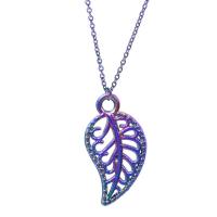 Zinc Alloy Leaf Pendants, colorful plated, fashion jewelry, multi-colored cm 