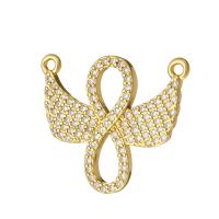 Cubic Zirconia Micro Pave Brass Connector, gold color plated, micro pave cubic zirconia & hollow Approx 1mm 