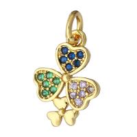 Cubic Zirconia Micro Pave Brass Pendant, gold color plated, micro pave cubic zirconia Approx 2mm 