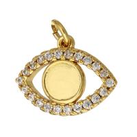 Cubic Zirconia Micro Pave Brass Pendant, Eye, gold color plated, micro pave cubic zirconia Approx 2mm 