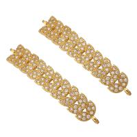 Cubic Zirconia Micro Pave Brass Connector, gold color plated, micro pave cubic zirconia Approx 1mm 