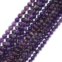 Natürliche Amethyst Perlen, rund, poliert, DIY, violett, Länge:38 cm, verkauft von Strang