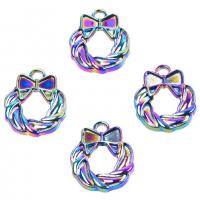 Zinc Alloy Christmas Pendants, Christmas Wreath, colorful plated, fashion jewelry, multi-colored cm 