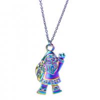 Zinc Alloy Christmas Pendants, Santa Claus, colorful plated, fashion jewelry, multi-colored cm 