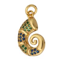 Cubic Zirconia Micro Pave Brass Pendant, gold color plated, micro pave cubic zirconia Approx 3mm 