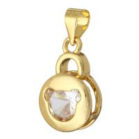 Cubic Zirconia Micro Pave Brass Pendant, gold color plated, micro pave cubic zirconia Approx 3mm 