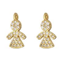 Cubic Zirconia Micro Pave Brass Pendant, gold color plated, micro pave cubic zirconia Approx 1mm 