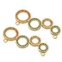 Cubic Zirconia Micro Pave Brass Connector, gold color plated, micro pave cubic zirconia & hollow Approx 1mm 