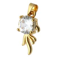 Cubic Zirconia Micro Pave Brass Pendant, gold color plated, micro pave cubic zirconia Approx 4mm 