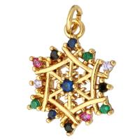 Cubic Zirconia Micro Pave Brass Pendant, gold color plated, micro pave cubic zirconia Approx 2mm 