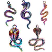 Colgantes Animales de Aleación de Zinc, Serpiente, chapado en colorido, Joyería, multicolor, 14-53mm, 5PCs/Bolsa, Vendido por Bolsa