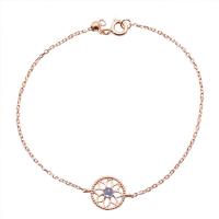 Circonita Aleación de zinc pulsera, chapado en color dorado, Joyería & micro arcilla de zirconia cúbica, dorado, longitud:16.5 cm, Vendido por UD