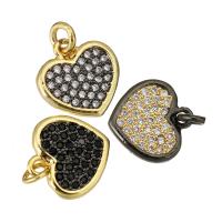 Cubic Zirconia Micro Pave Brass Pendant, Heart, plated, micro pave cubic zirconia Approx 2mm 