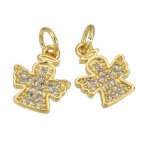 Cubic Zirconia Micro Pave Brass Pendant, gold color plated, micro pave cubic zirconia Approx 3mm 