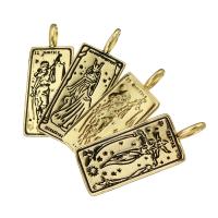 Brass Jewelry Pendants, Rectangle, gold color plated Approx 3mm 