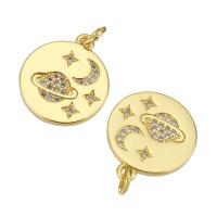 Cubic Zirconia Micro Pave Brass Pendant, gold color plated, micro pave cubic zirconia Approx 2mm 