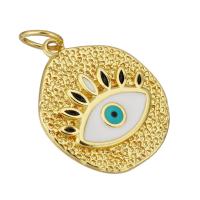 Cubic Zirconia Micro Pave Brass Pendant, gold color plated, micro pave cubic zirconia & enamel Approx 4mm 