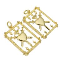 Brass Jewelry Pendants, gold color plated, hollow Approx 2mm 