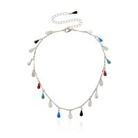 collier d'Émail en alliage Zinc, alliage de zinc, avec 3.97 chaînes de rallonge, Placage, bijoux de mode & pour femme & émail, plus de couleurs à choisir .6 pouce, Vendu par PC