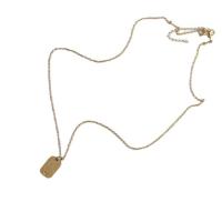 Collier de bijoux de titane, Acier titane, avec 2.36inch chaînes de rallonge, rectangle, Placage de couleur d'or, chaîne ovale & pour femme Environ 15.74 pouce, Vendu par brin