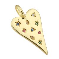 Cubic Zirconia Micro Pave Brass Pendant, gold color plated, micro pave cubic zirconia Approx 2mm 