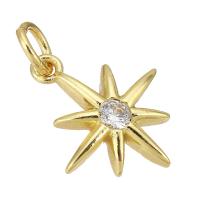 Cubic Zirconia Micro Pave Brass Pendant, gold color plated, micro pave cubic zirconia Approx 2mm 